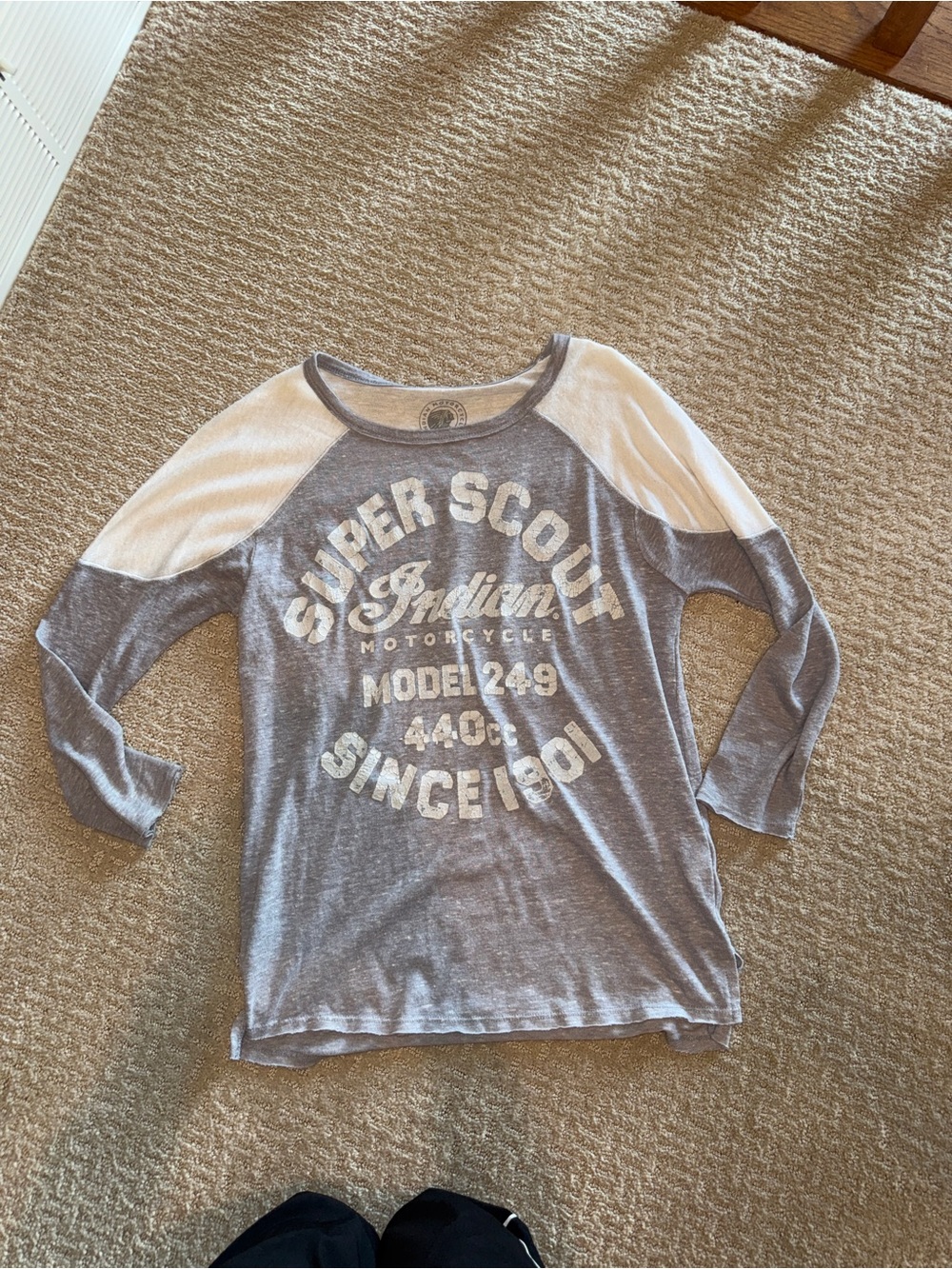 Indian Motercycle Gray and White Shirt